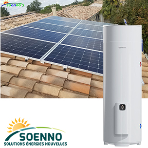 Soenno Offre ECO + PV 3kWc et chauffe-eau thermodynamique monobloc 250 litres, fourniture et pose 8 569 €/TTC prime EDF déduite